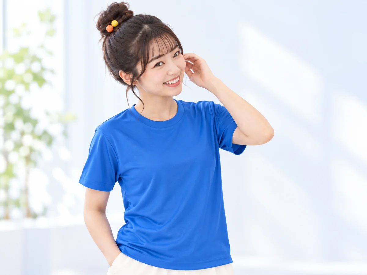 看板娘が着用するドライTシャツ