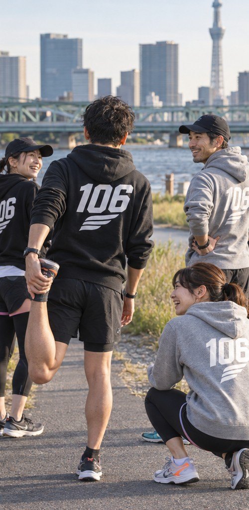 練習後のランニングチーム